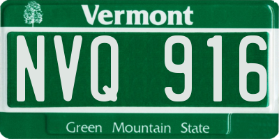 VT license plate NVQ916