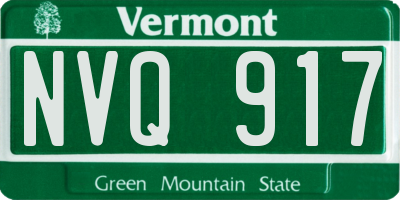 VT license plate NVQ917