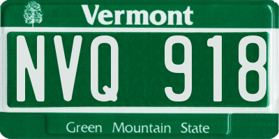 VT license plate NVQ918
