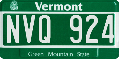 VT license plate NVQ924