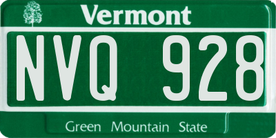 VT license plate NVQ928