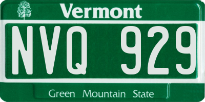 VT license plate NVQ929