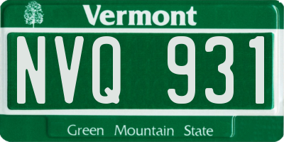 VT license plate NVQ931