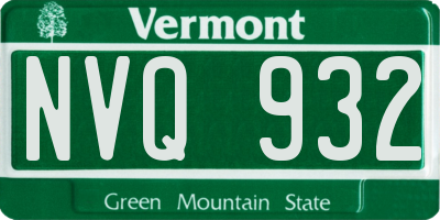 VT license plate NVQ932