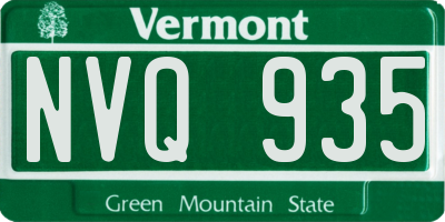 VT license plate NVQ935