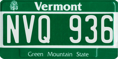 VT license plate NVQ936