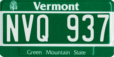 VT license plate NVQ937