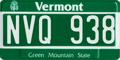 VT license plate NVQ938