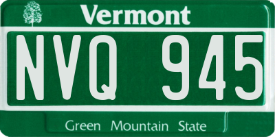 VT license plate NVQ945