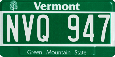 VT license plate NVQ947