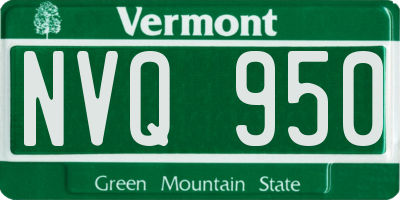 VT license plate NVQ950