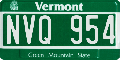 VT license plate NVQ954