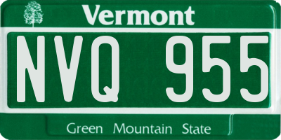 VT license plate NVQ955