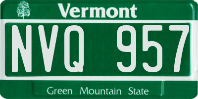 VT license plate NVQ957