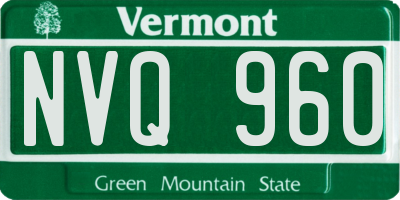 VT license plate NVQ960