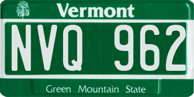 VT license plate NVQ962