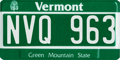 VT license plate NVQ963