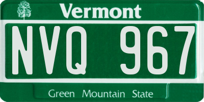 VT license plate NVQ967