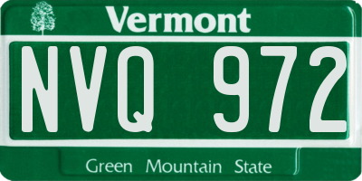 VT license plate NVQ972