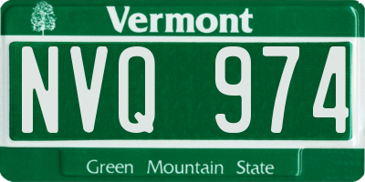 VT license plate NVQ974