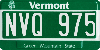 VT license plate NVQ975