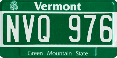 VT license plate NVQ976