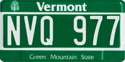 VT license plate NVQ977