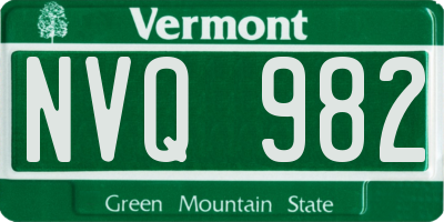 VT license plate NVQ982