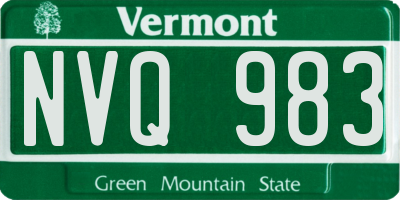 VT license plate NVQ983