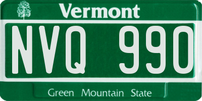 VT license plate NVQ990