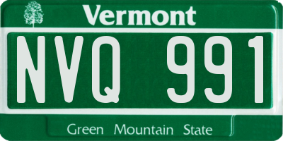 VT license plate NVQ991