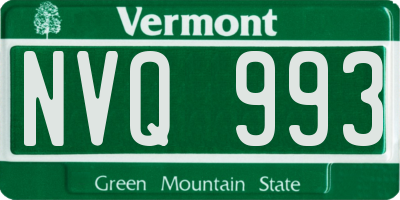 VT license plate NVQ993