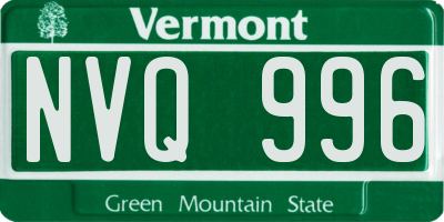 VT license plate NVQ996