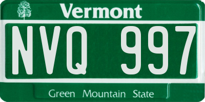 VT license plate NVQ997