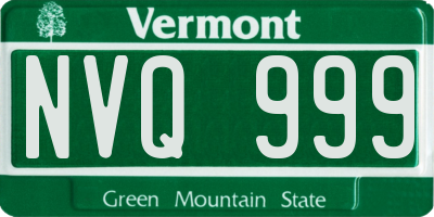 VT license plate NVQ999