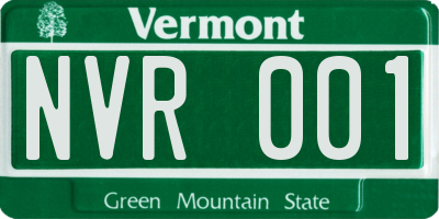 VT license plate NVR001