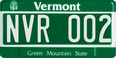 VT license plate NVR002