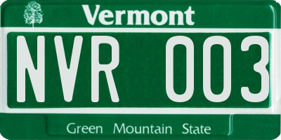 VT license plate NVR003