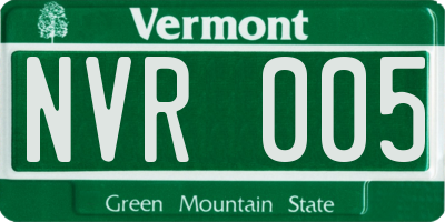 VT license plate NVR005