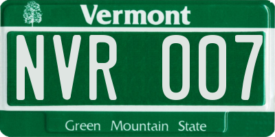 VT license plate NVR007