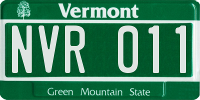 VT license plate NVR011