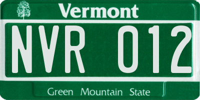 VT license plate NVR012