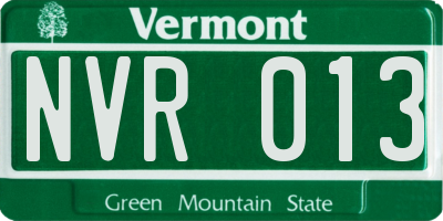 VT license plate NVR013