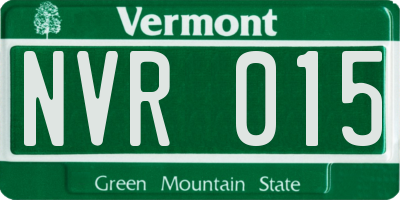 VT license plate NVR015