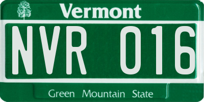 VT license plate NVR016