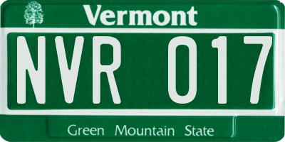 VT license plate NVR017