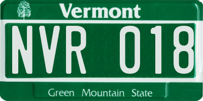 VT license plate NVR018