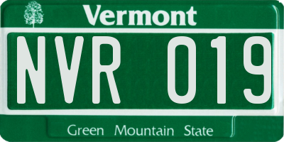 VT license plate NVR019