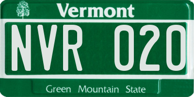 VT license plate NVR020