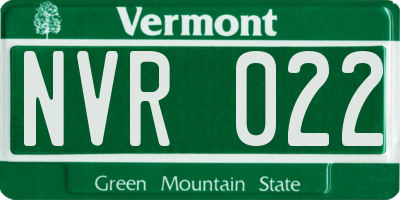 VT license plate NVR022